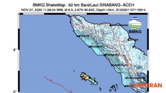 Gempa Kuat M 6,3 Guncang Simeulue, BMKG Ungkap Karakter Megathrust