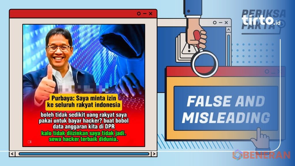 Menkeu Purbaya membantah hoaks rencana sewa peretas data DPR.