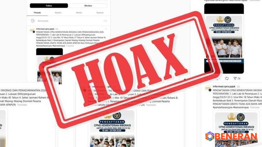 Peringatan Hoaks: Lowongan CPNS Imigrasi 2026 Palsu Beredar di Threads